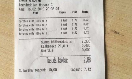 В Латвии Co Alco выдает чеки на эстонском языке