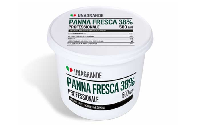 PANNA FRESCA 38% - свежие пастеризованные сливки в удобной упаковке