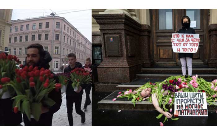 В Сети обсуждают вторжение мужчин с цветами в российское фем-кафе
