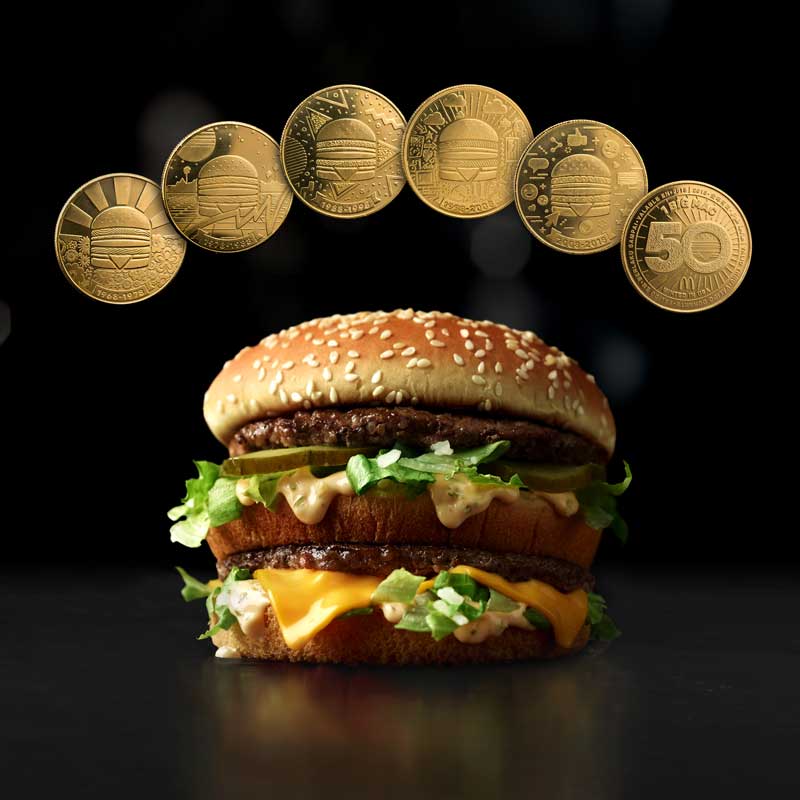 McDonald’s отметила 50-летие бургера Биг Мак акцией — выпуском собственной монеты MacCoin 