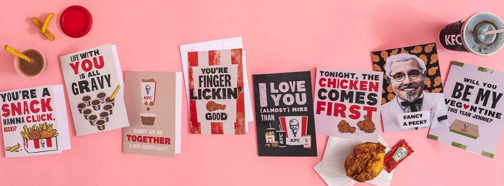 KFC в День всех влюбленных предложит пахнущие курочкой валентинки