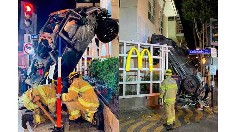 Калифорниец на джипе слетел с 6 этажа и врезался в McDonald's