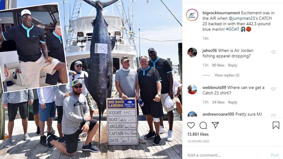 Майкл Джордан поймал рыбу весом 200 килограммов
