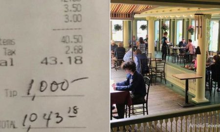 Клиент оставил щедрые чаевые официантам любимого ресторана, чем довел их до слез
