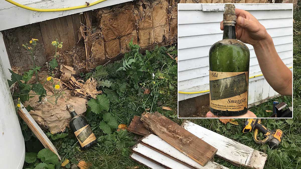 В ходе ремонта дома обнаружен тайник с 60 бутылками столетнего виски
