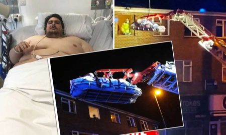 Самый тяжелый мужчина Британии отправился в больницу на подъемном кране