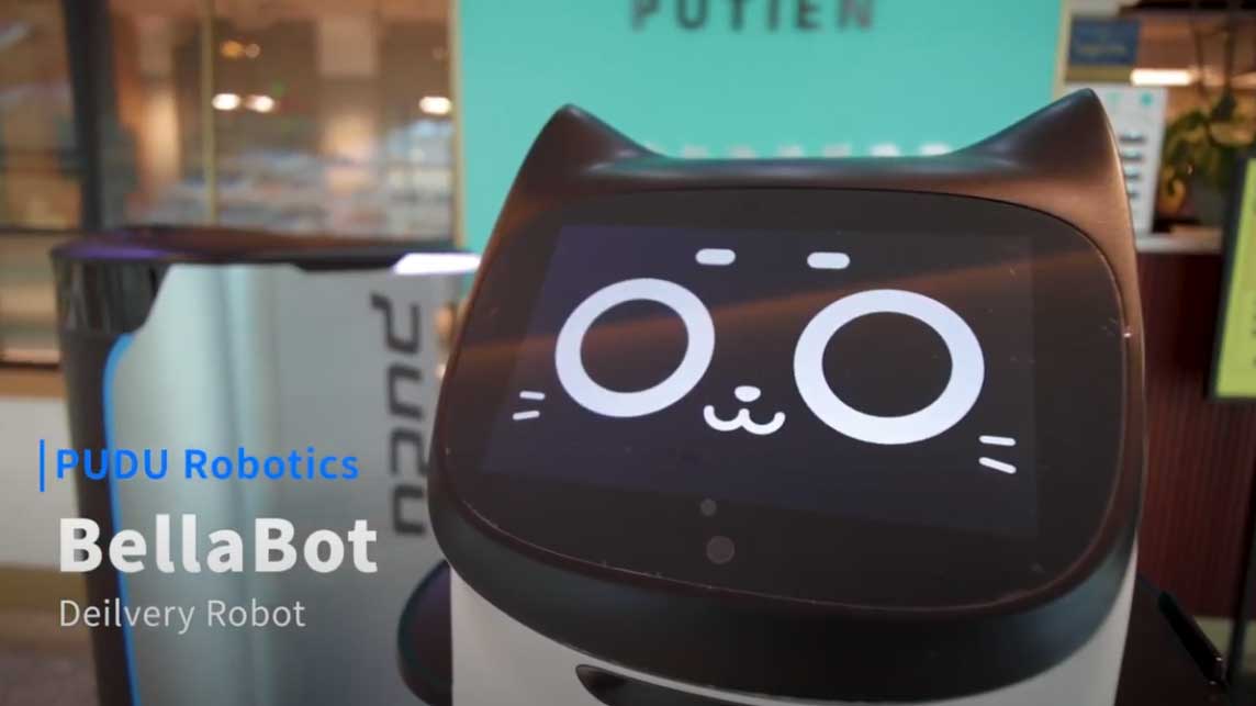 Робот BellaBot, имитирующий кота, компании Pudu Robotics