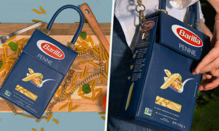 Дизайнер вдохновился макаронами и создал сумки в виде их упаковки