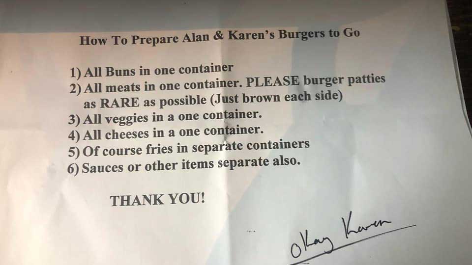 Пара из США потребовала упаковать гамбургеры в коробки, отдельно по ингредиентам, и была осмеяна в Сети