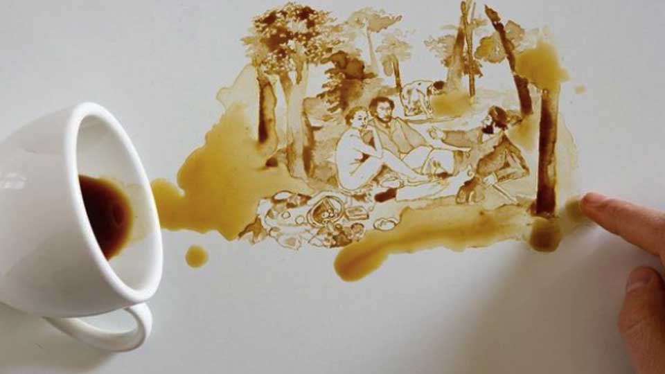 И пролитый кофе может быть произведением искусства